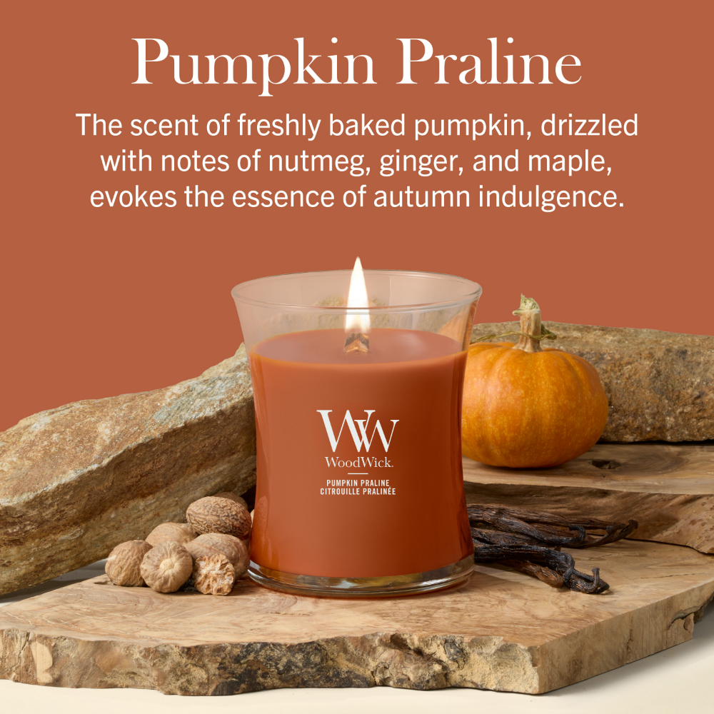 WoodWick Pumpkin Praline Medium Hourglass Jar Candle