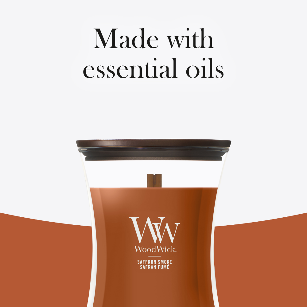 WoodWick Saffron Smoke Medium Hourglass Jar Candle