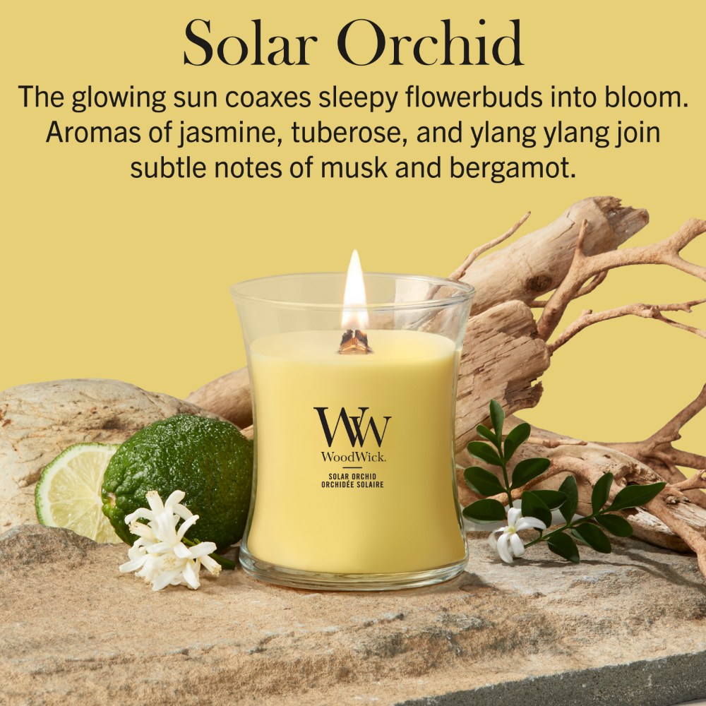 WoodWick Solar Orchid Medium Hourglass Jar Candle