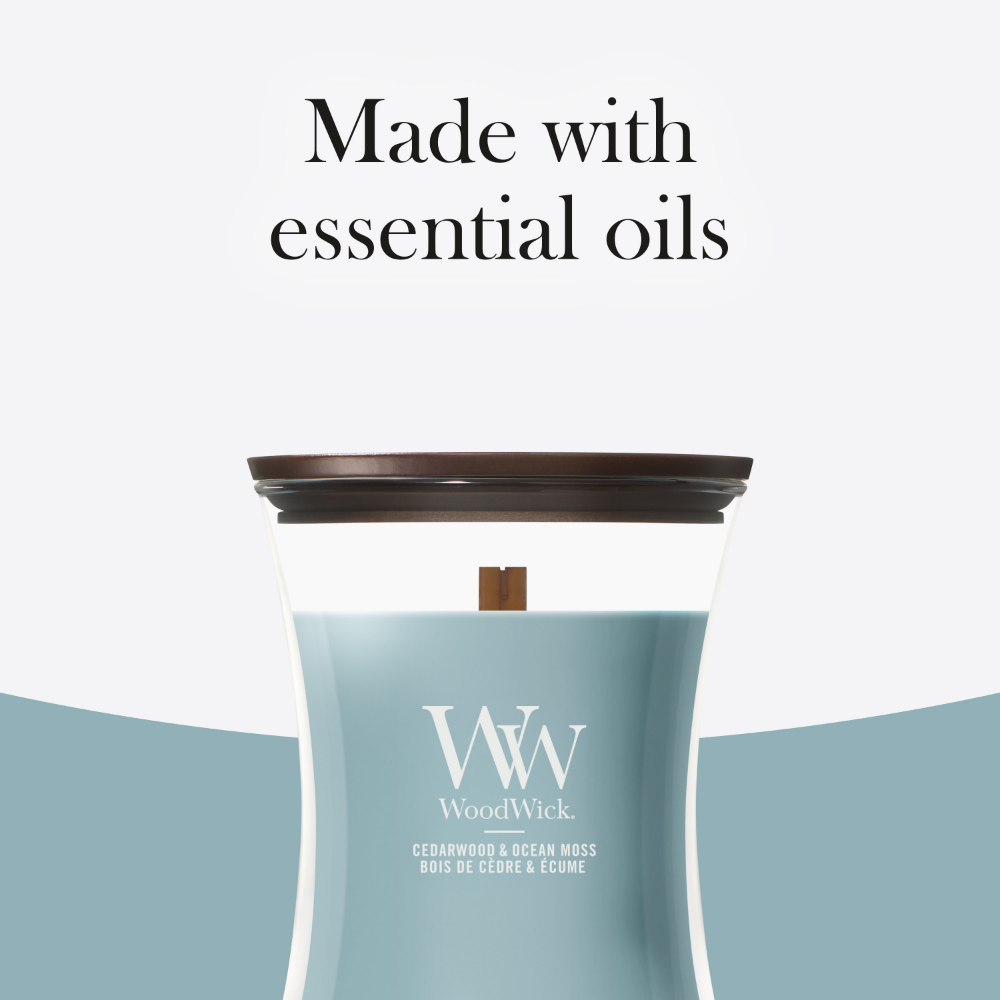WoodWick Cedarwood & Ocean Moss Medium Hourglass Jar Candle