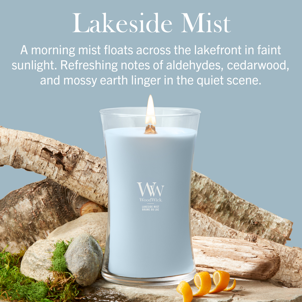 WoodWick Lakeside Mist Large Hourglass Jar Candle