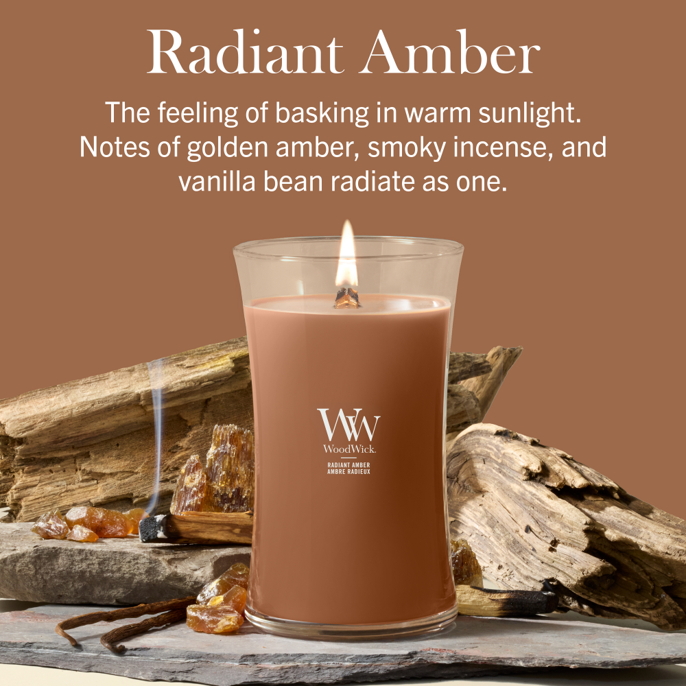 WoodWick Radiant Amber Large Hourglass Jar Candle