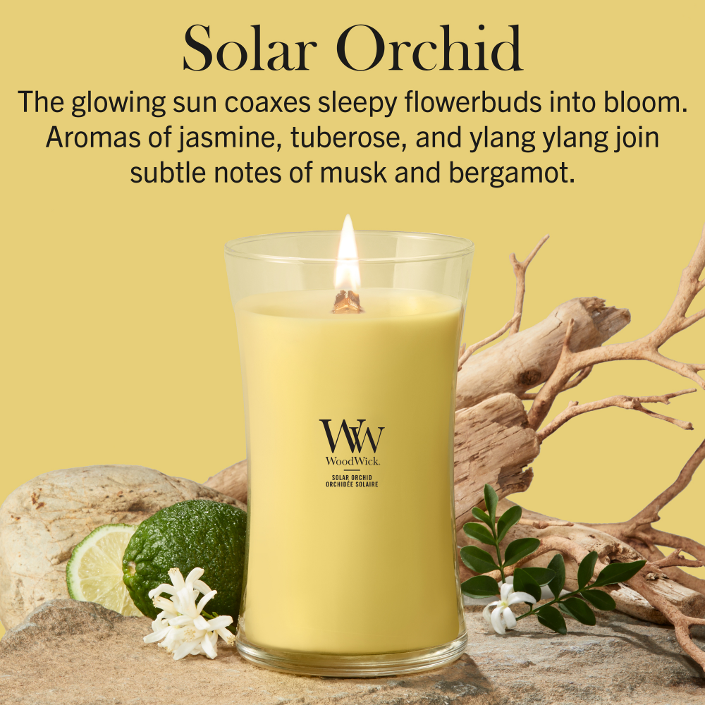 WoodWick Solar Orchid Large Hourglass Jar Candle