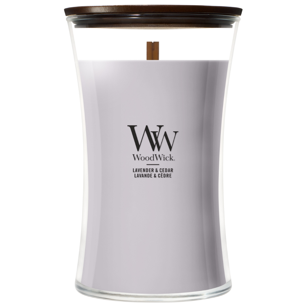WoodWick Lavender & Cedar Large Hourglass Jar Candle