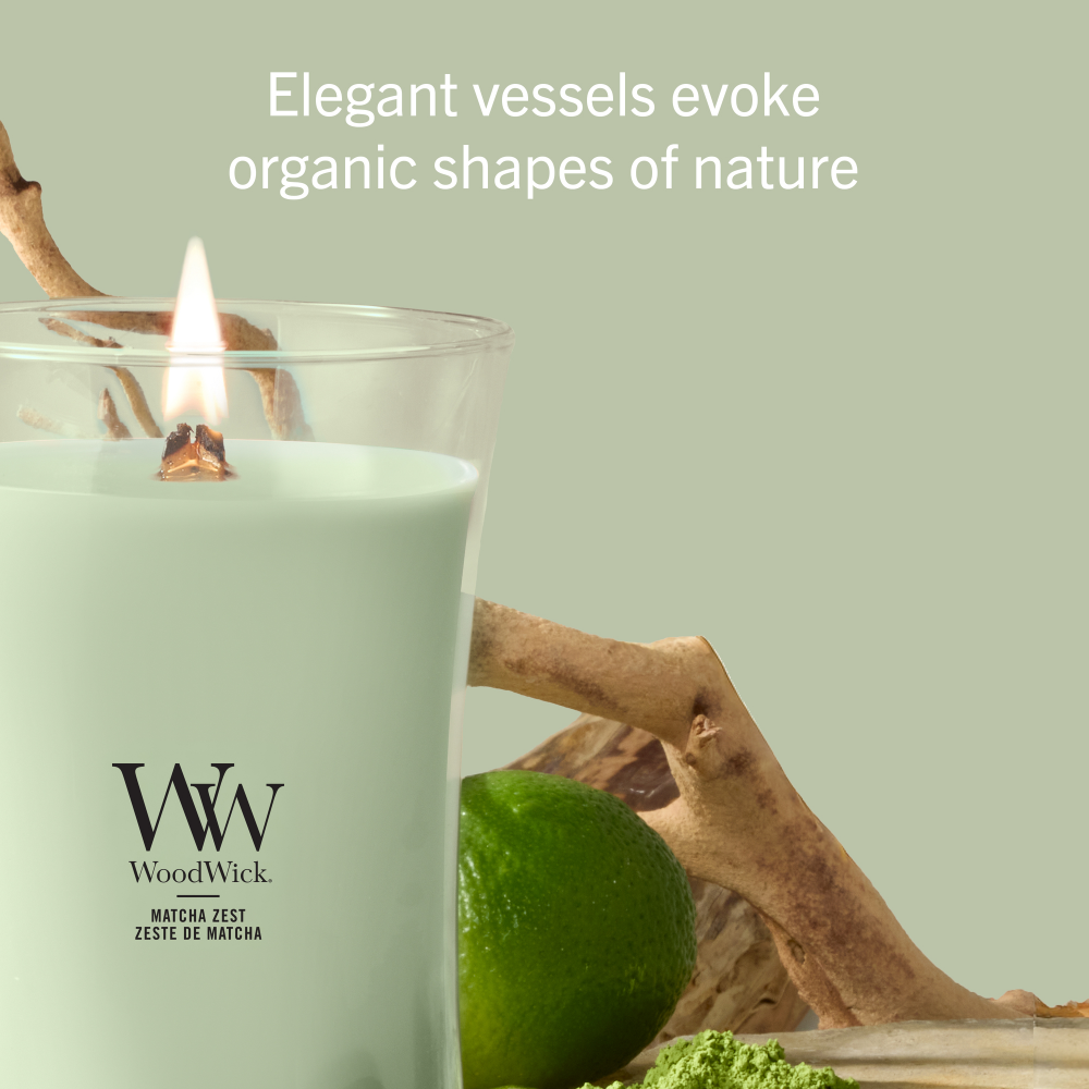 WoodWick Matcha Zest Large Hourglass Jar Candle