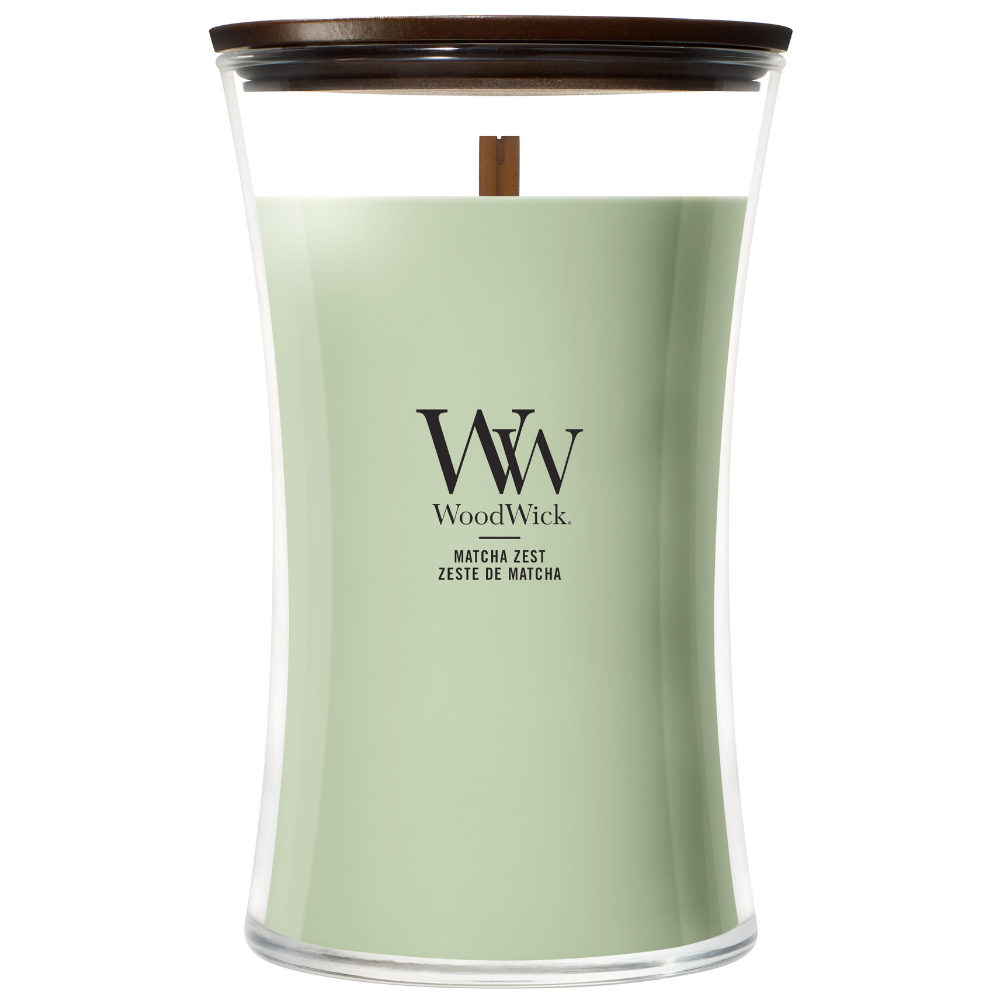 WoodWick Matcha Zest Large Hourglass Jar Candle