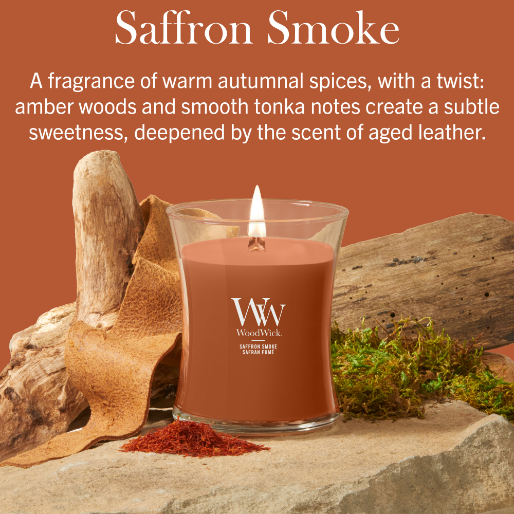 WoodWick Saffron Smoke Large Hourglass Jar Candle