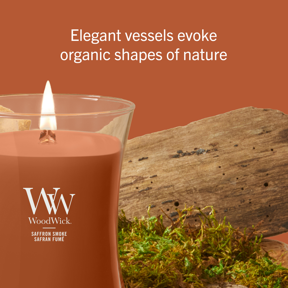 WoodWick Saffron Smoke Large Hourglass Jar Candle