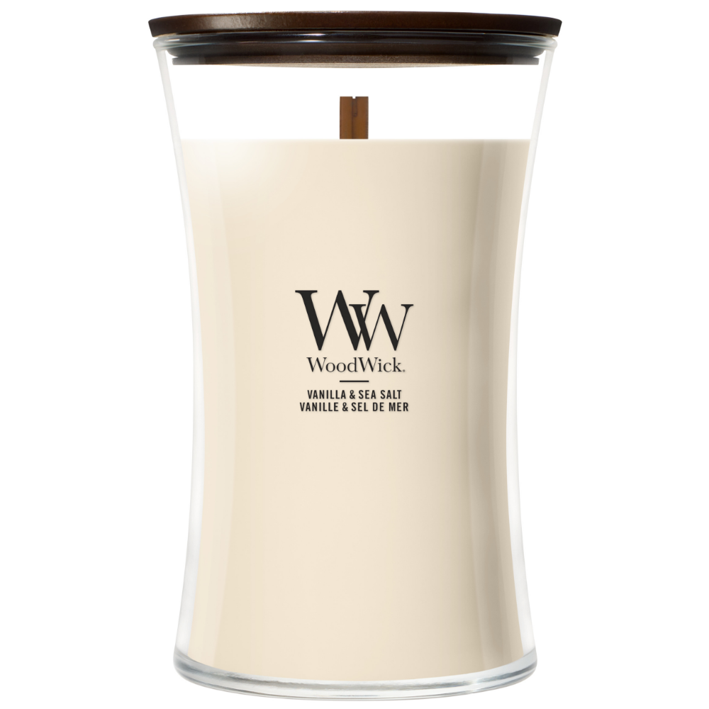 WoodWick Vanilla & Sea Salt Large Hourglass Jar Candle