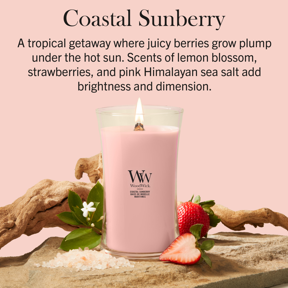 WoodWick Coastal Sunberry Large Hourglass Jar Candle