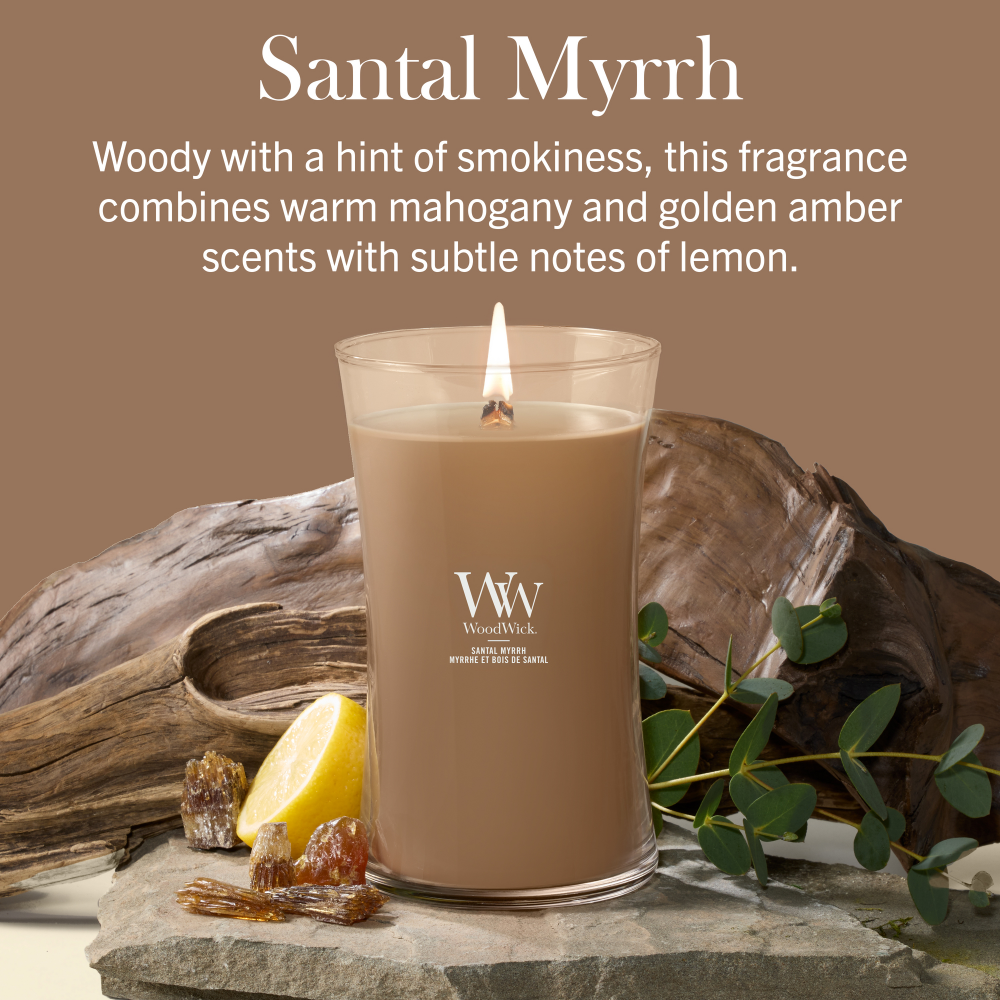 WoodWick Santal Myrrh Large Hourglass Jar Candle