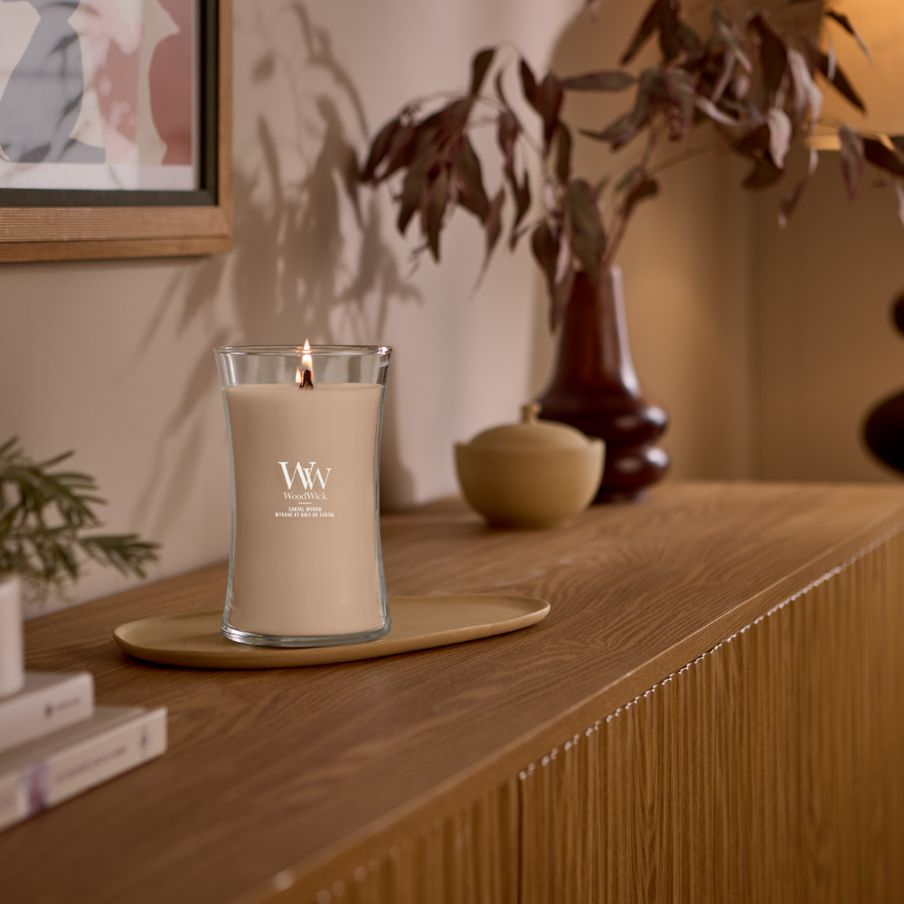 WoodWick Santal Myrrh Large Hourglass Jar Candle