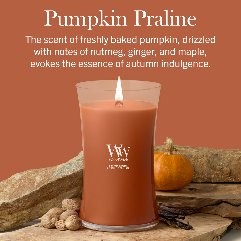 WoodWick Pumpkin Praline Large Hourglass Jar Candle