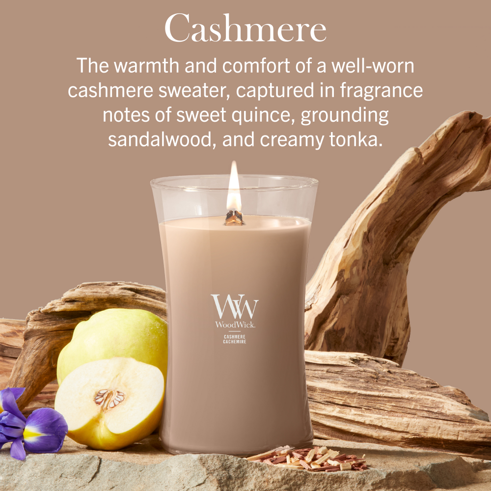 WoodWick Cashmere Large Hourglass Jar Candle