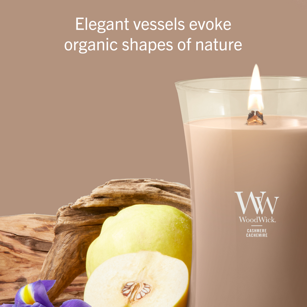 WoodWick Cashmere Large Hourglass Jar Candle