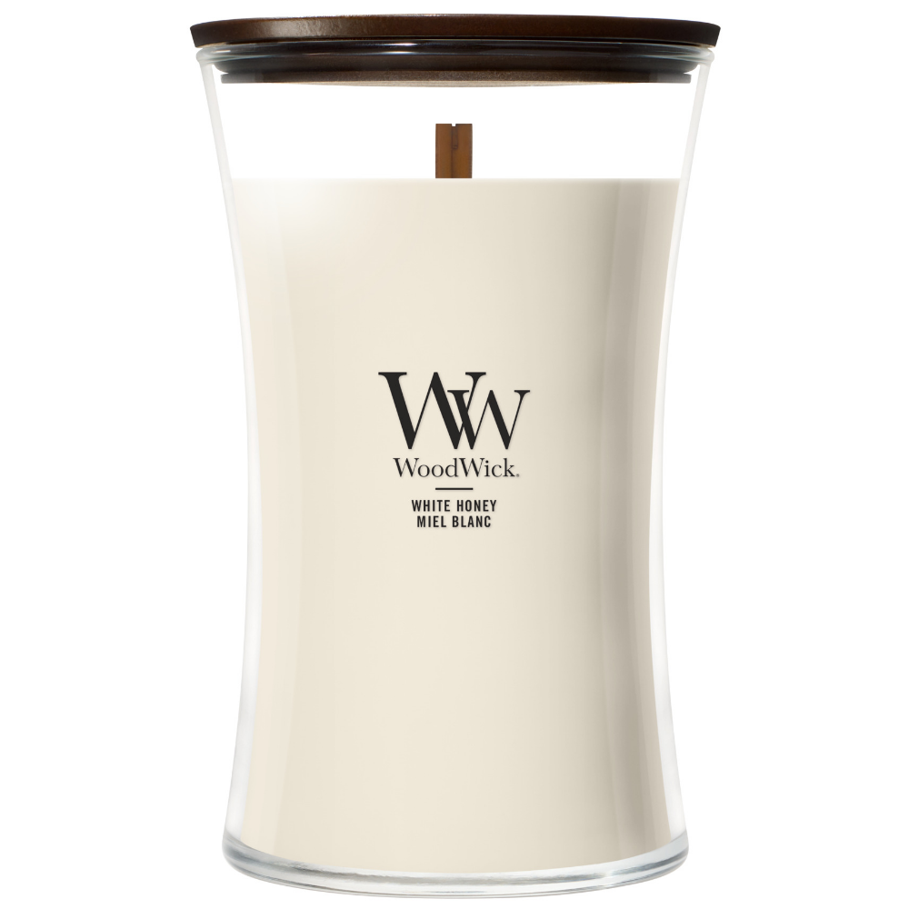 WoodWick White Honey Large Hourglass Jar Candle