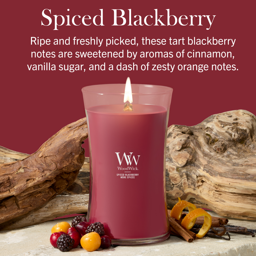 WoodWick Spiced Blackberry Large Hourglass Jar Candle