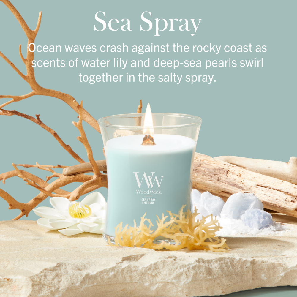 WoodWick Sea Spray Large Hourglass Jar Candle