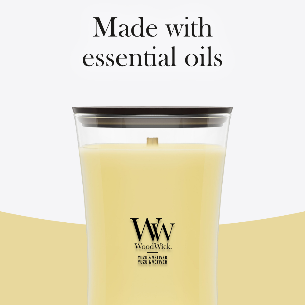 WoodWick Yuzu & Vetiver Large Hourglass Jar Candle