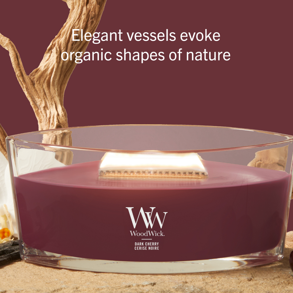 WoodWick Dark Cherry Ellipse Jar Candle