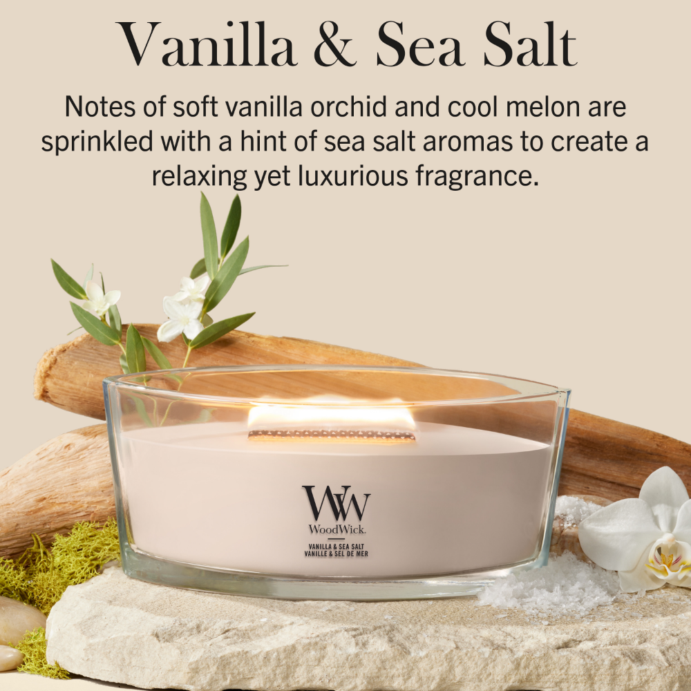 WoodWick Vanilla & Sea Salt Ellipse Jar Candle