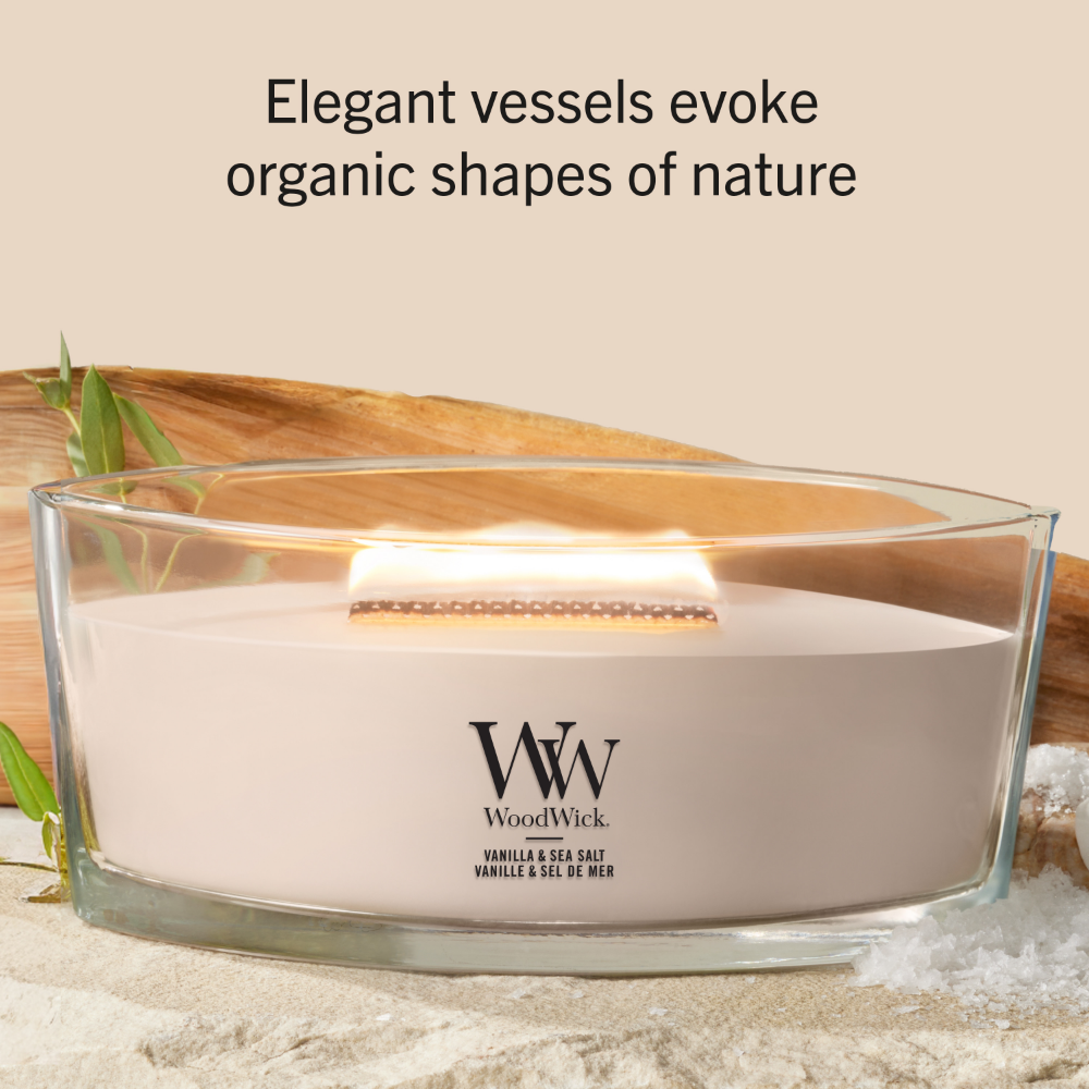 WoodWick Vanilla & Sea Salt Ellipse Jar Candle