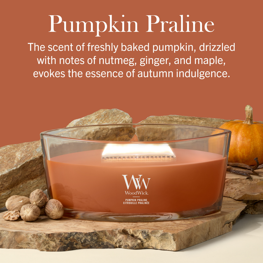 WoodWick Pumpkin Praline Ellipse Jar Candle