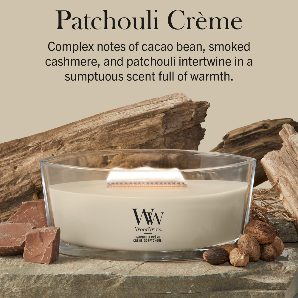 WoodWick Patchouli Creme Ellipse Jar Candle