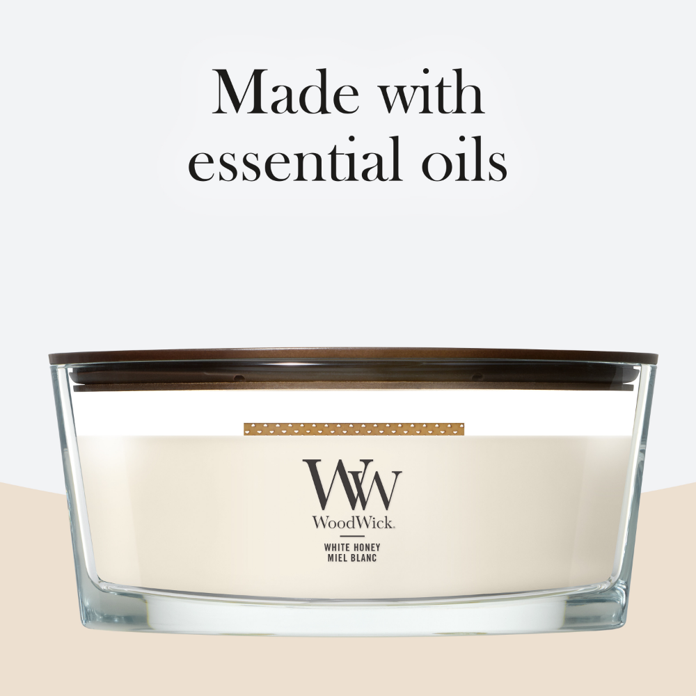 WoodWick White Honey Ellipse Jar Candle