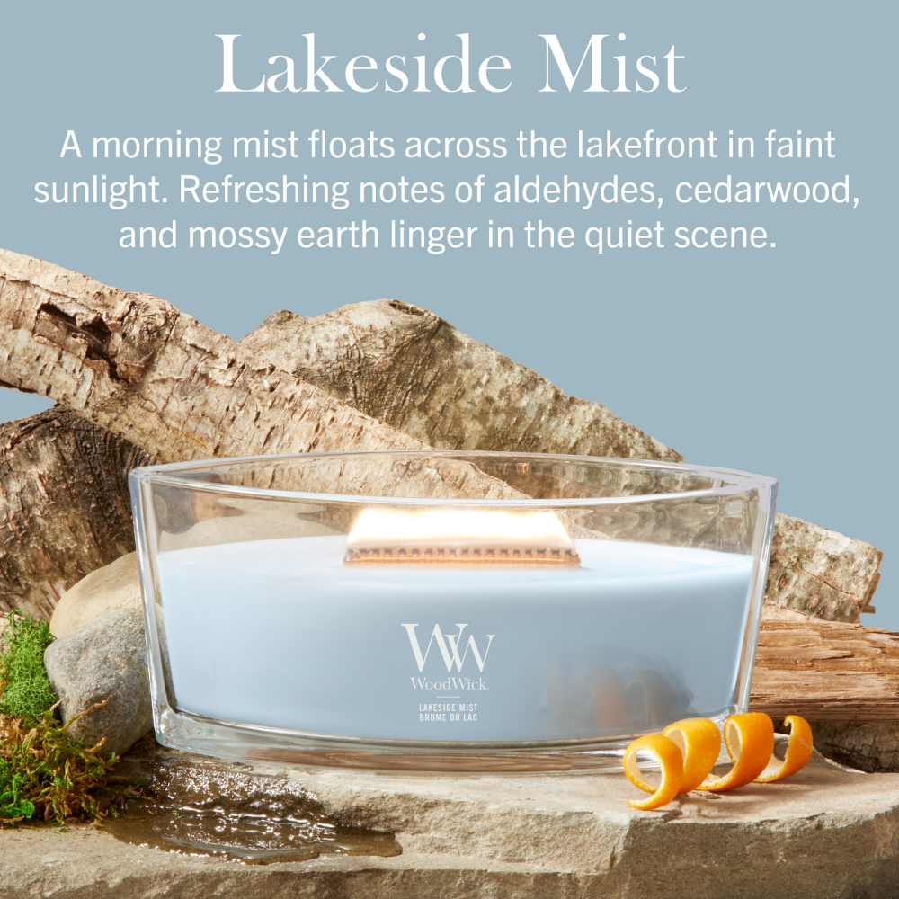 WoodWick Lakeside Mist Ellipse Jar Candle