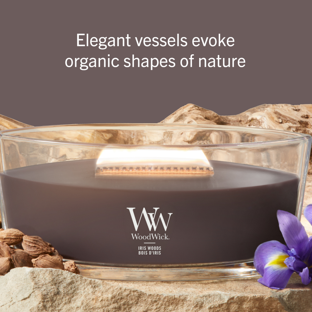 WoodWick Iris Woods Ellipse Jar Candle