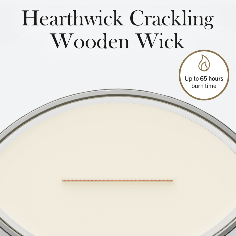 WoodWick White Teak Ellipse Jar Candle