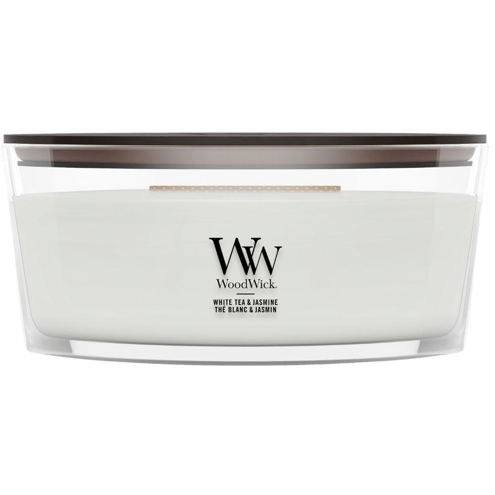WoodWick White Tea & Jasmine Ellipse Jar Candle