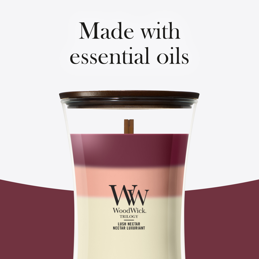 WoodWick Trilogy Lush Nectar Medium Hourglass Jar Candle