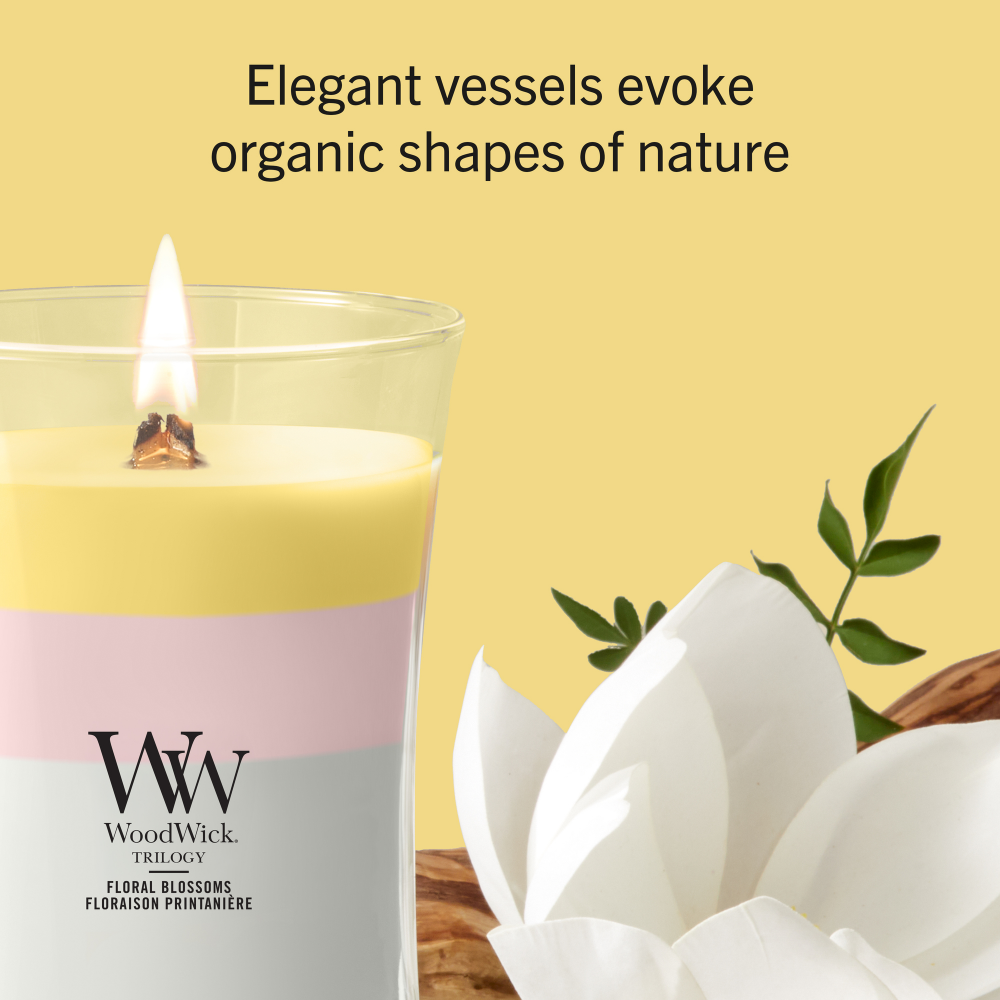 WoodWick Trilogy Floral Blossoms Medium Hourglass Jar Candle