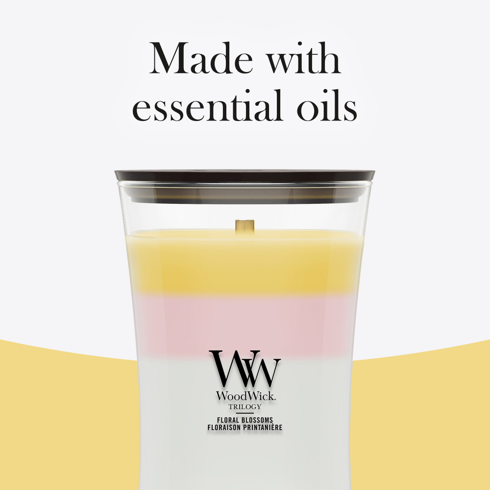 WoodWick Trilogy Floral Blossoms Medium Hourglass Jar Candle