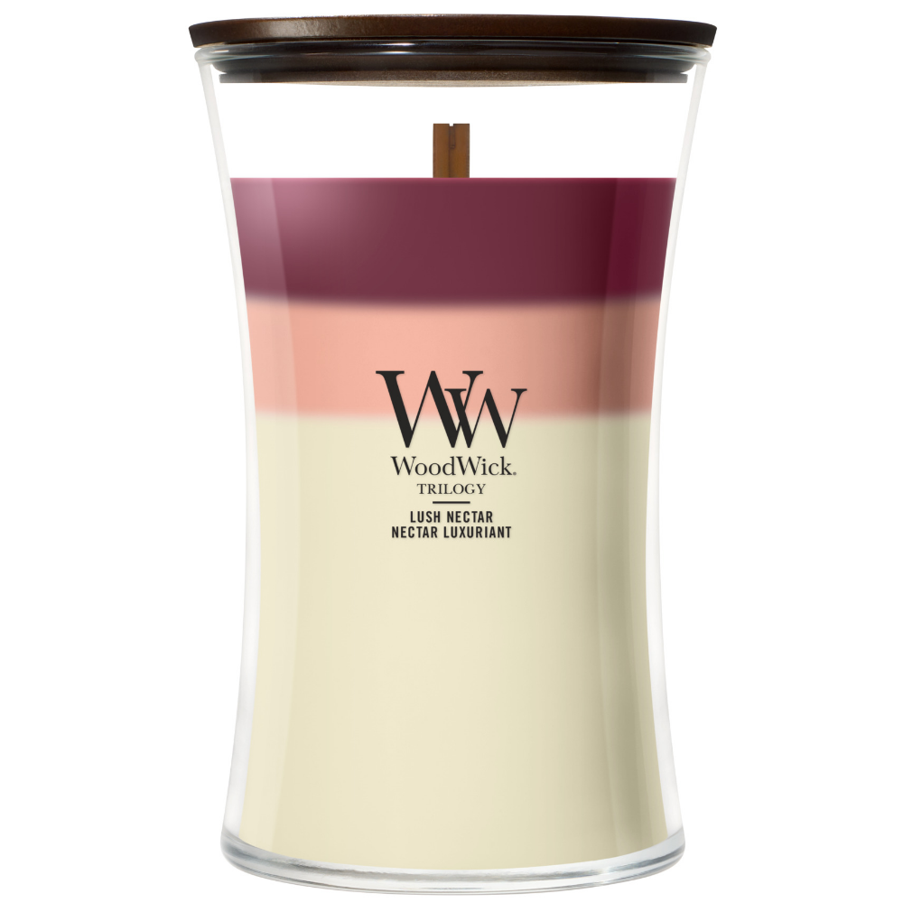 WoodWick Trilogy Lush Nectar Large Hourglass Jar Candle