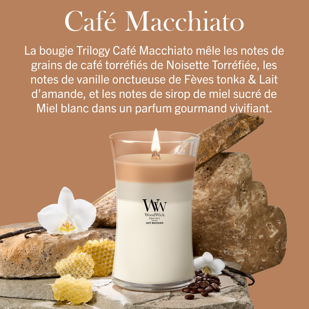 WoodWick Trilogy Cafe Macchiato Large Hourglass Jar Candle