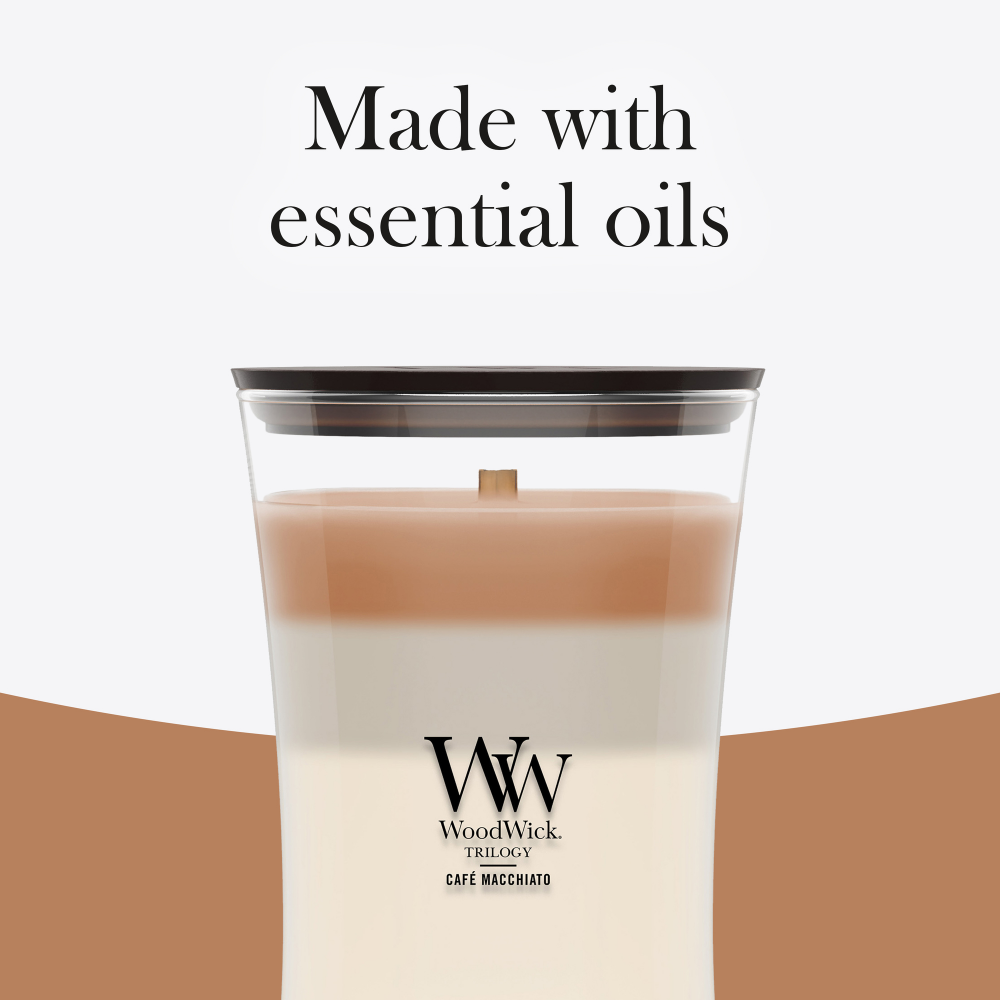 WoodWick Trilogy Cafe Macchiato Large Hourglass Jar Candle