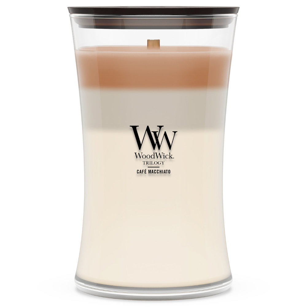 WoodWick Trilogy Cafe Macchiato Large Hourglass Jar Candle