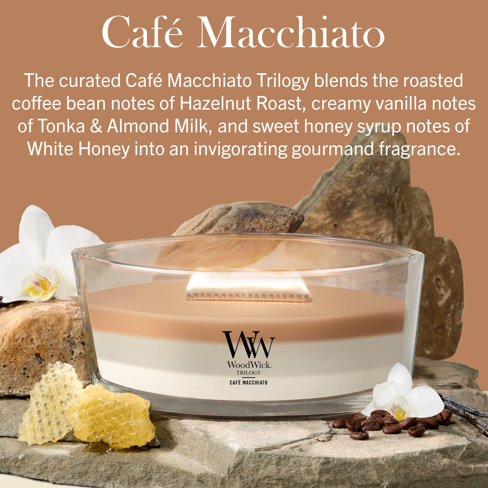 WoodWick Trilogy Cafe Macchiato Ellipse Jar Candle