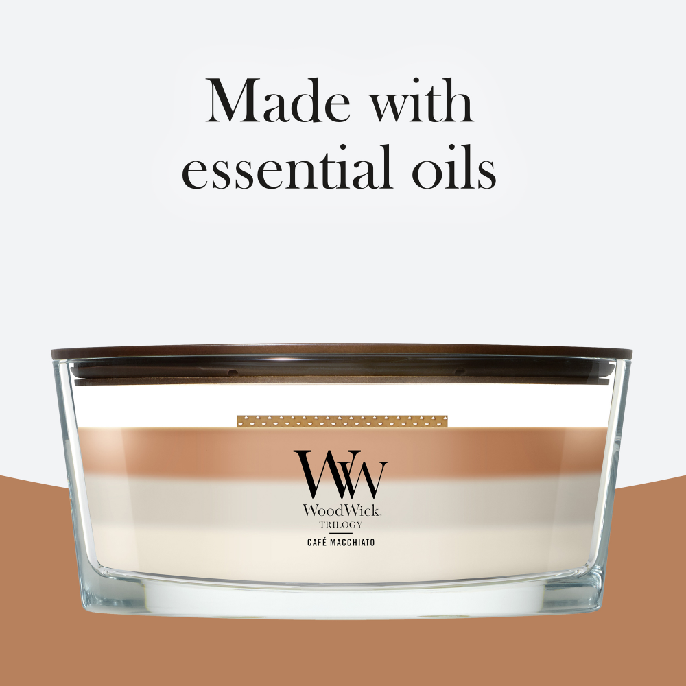 WoodWick Trilogy Cafe Macchiato Ellipse Jar Candle