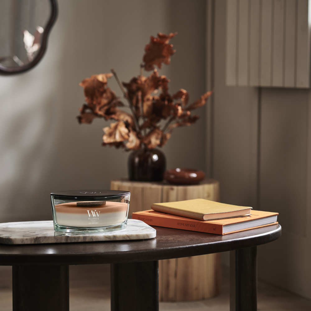 WoodWick Trilogy Cafe Macchiato Ellipse Jar Candle