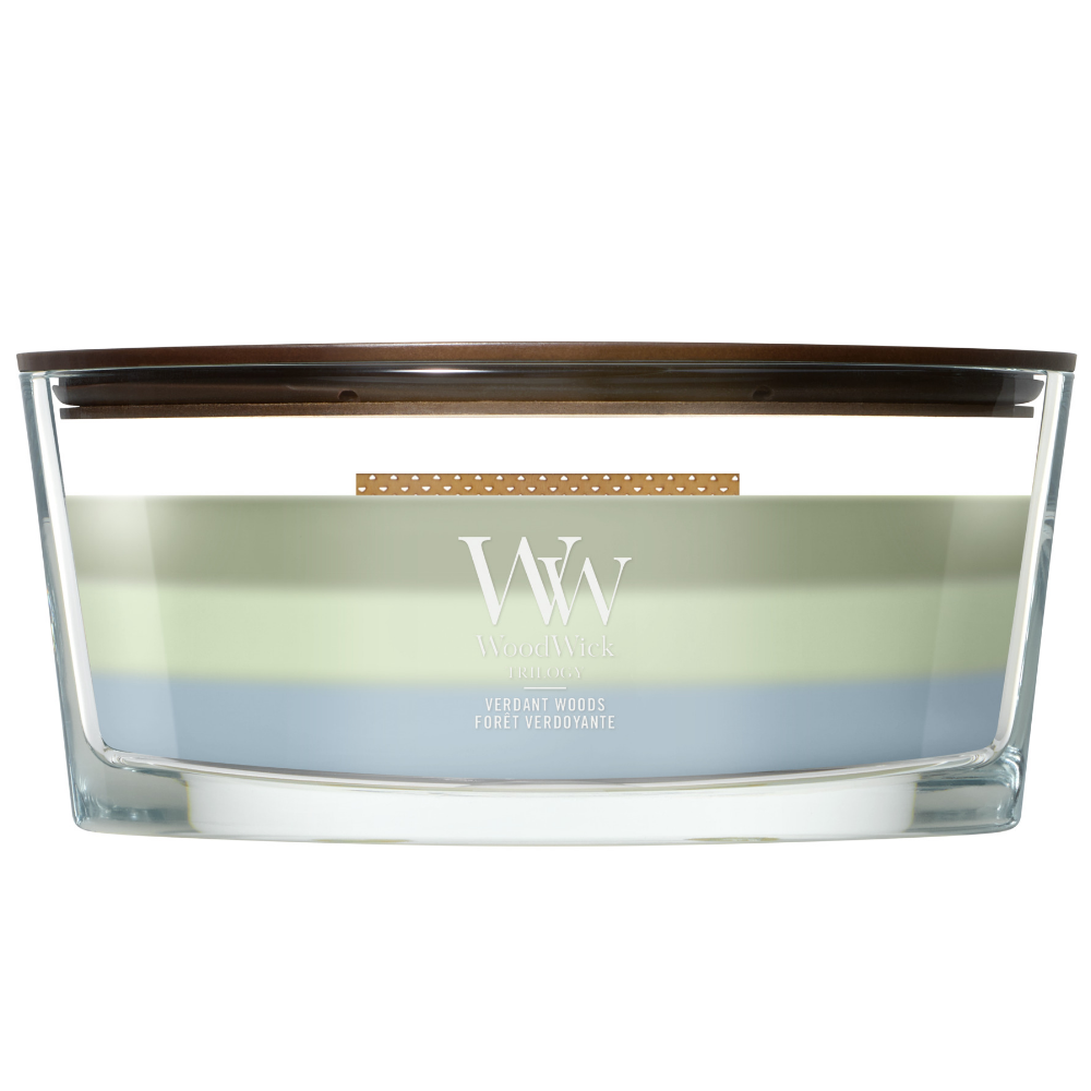 WoodWick Trilogy Verdant Woods Ellipse Jar Candle