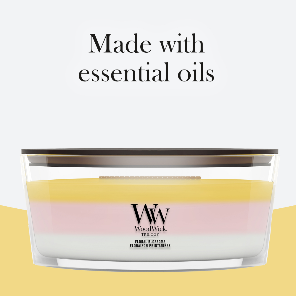 WoodWick Trilogy Floral Blossoms Ellipse Jar Candle