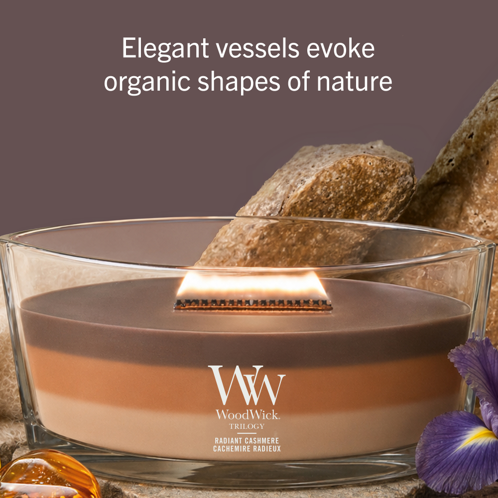 WoodWick Trilogy Radiant Cashmere Ellipse Jar Candle