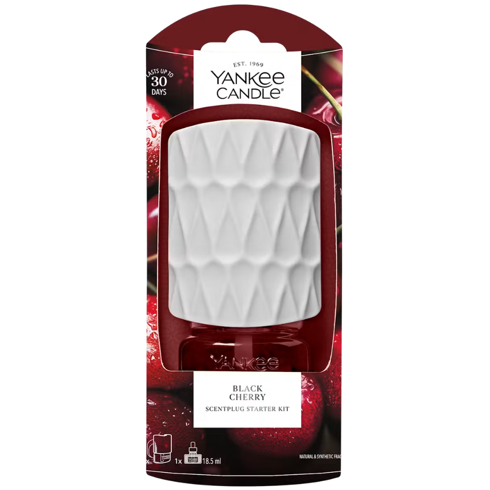 Yankee Candle Black Cherry Organic Pattern Scent Plug Starter Kit